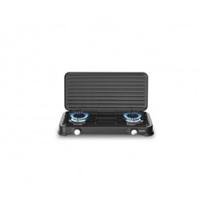 Cucina a gas Sogo con 2 fuochi per uso esterno 2x2,2kW 57,7x28,7x5,3 cm COC-SS-10235