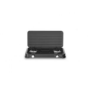 Cucina a gas Sogo con 2 fuochi per uso esterno 2x2,2kW 57,7x28,7x5,3 cm COC-SS-10235