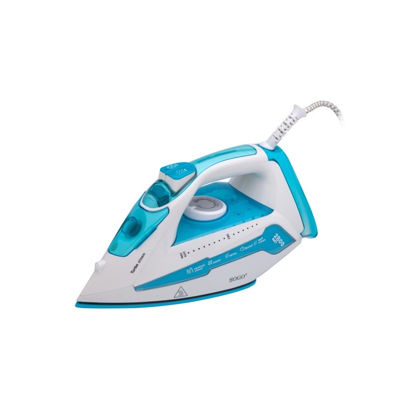 Ferro da stiro a vapore Sogo in ceramica blu 2.800 W PLA-SS-6330-B