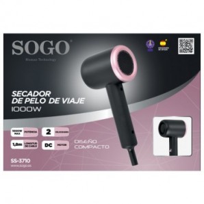Mini asciugacapelli da viaggio Sogo a 2 velocità 1.000 W SEC-SS-3710
