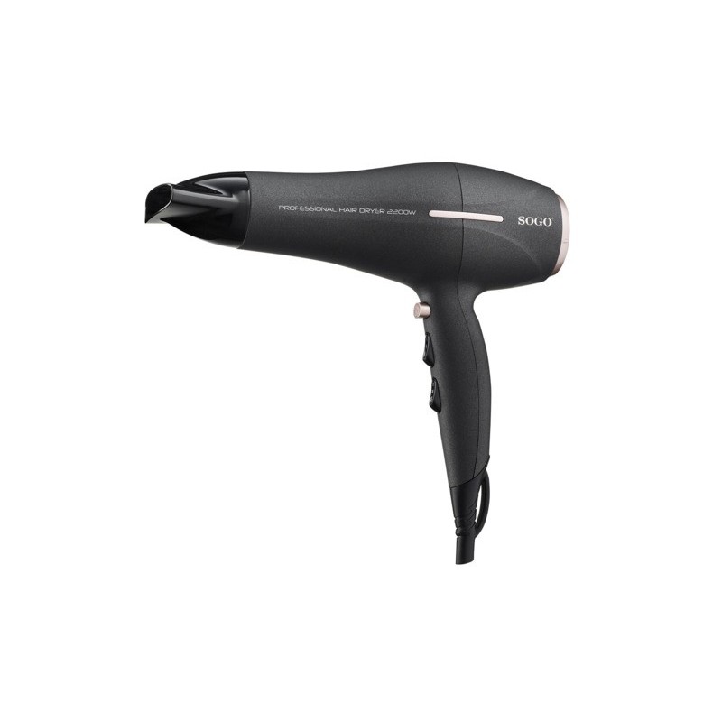 Asciugacapelli 2 velocità 3 temperature Sogo con diffusore incluso 2.200 W SEC-SS-3675