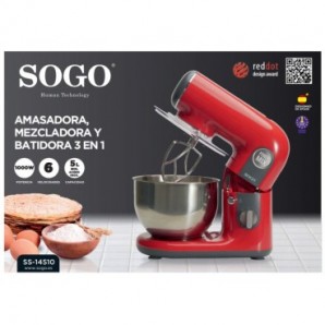Robot da cucina in acciaio inox Sogo 3 accessori 1000W 5 L BAT-SS-14510
