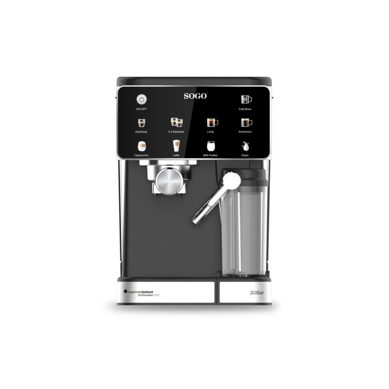 Macchina per caffè con cappucinatore Touch 20Bar Sogo compatibile Nespresso, CialdeESE e caffè macinato. display
