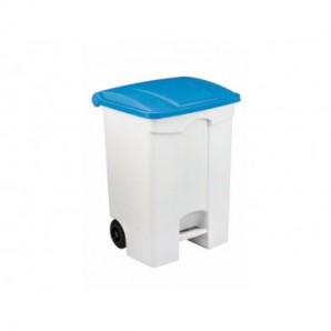 Contenitore mobile a pedale Medial Contitop 70L in PP bianco-blu 115575