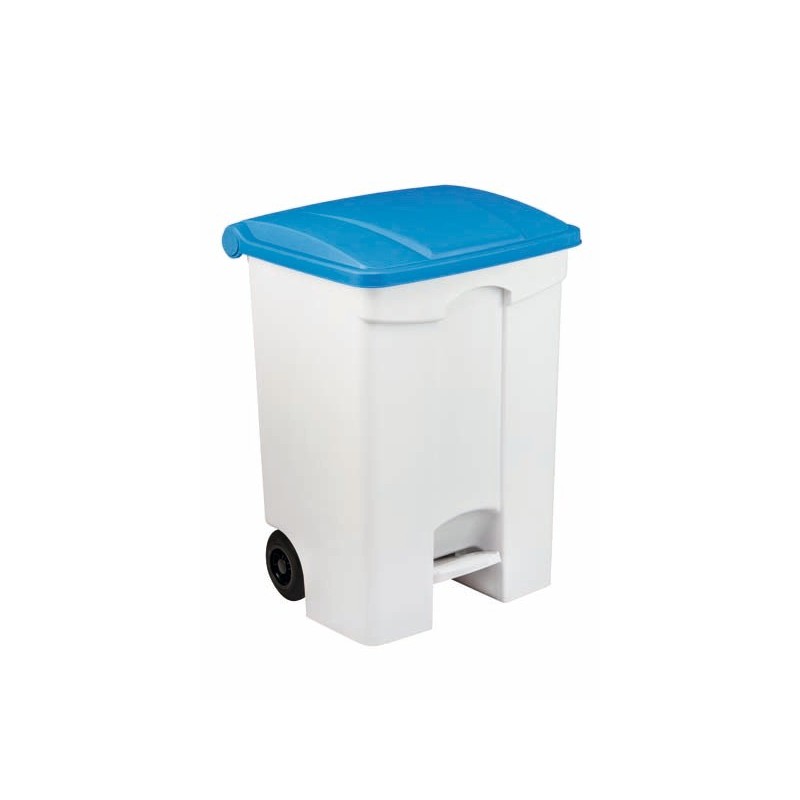 Contenitore mobile a pedale Medial Contitop 70L in PP bianco-blu 115575