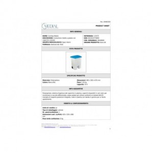 Contenitore mobile a pedale Medial Contitop 70L in PP bianco-blu 115575