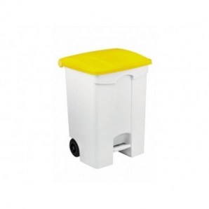 Contenitore mobile a pedale Medial Contitop 70L in PP bianco-giallo 115576