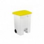 Contenitore mobile a pedale Medial Contitop 70L in PP bianco-giallo 115576
