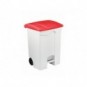 Contenitore mobile a pedale Medial Contitop 70L in PP bianco-rosso 115577