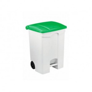 Contenitore mobile a pedale Medial Contitop 70L in PP bianco-verde 115578