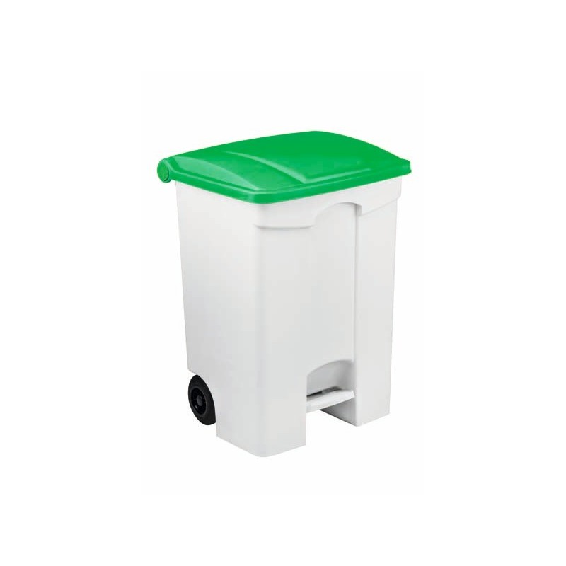 Contenitore mobile a pedale Medial Contitop 70L in PP bianco-verde 115578