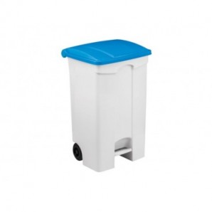 Contenitore mobile a pedale Medial Contitop 90L in PP bianco-blu 115595