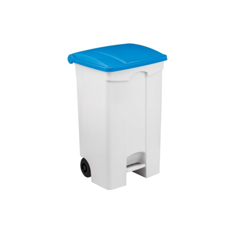 Contenitore mobile a pedale Medial Contitop 90L in PP bianco-blu 115595