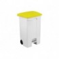 Contenitore mobile a pedale Medial Contitop 90L in PP bianco-giallo 115596