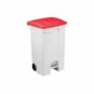 Contenitore mobile a pedale Medial Contitop 90L in PP bianco-rosso 115597