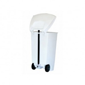 Contenitore mobile a pedale Medial Contiplast 120L in PP bianco 102534
