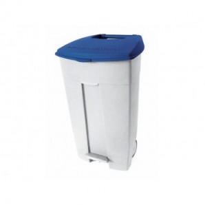 Contenitore mobile a pedale Medial Contiplast 120L in PP bianco-blu 102535