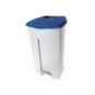 Contenitore mobile a pedale Medial Contiplast 120L in PP bianco-blu 102535