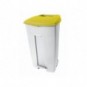 Contenitore mobile a pedale Medial Contiplast 120L in PP bianco-giallo 102536