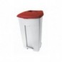 Contenitore mobile a pedale Medial Contiplast 120L in PP bianco-rosso 102537