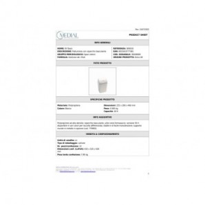 Pattumiera con coperchio basculante bianco Medial Rif basic 290x235x460mm/18L - 909018