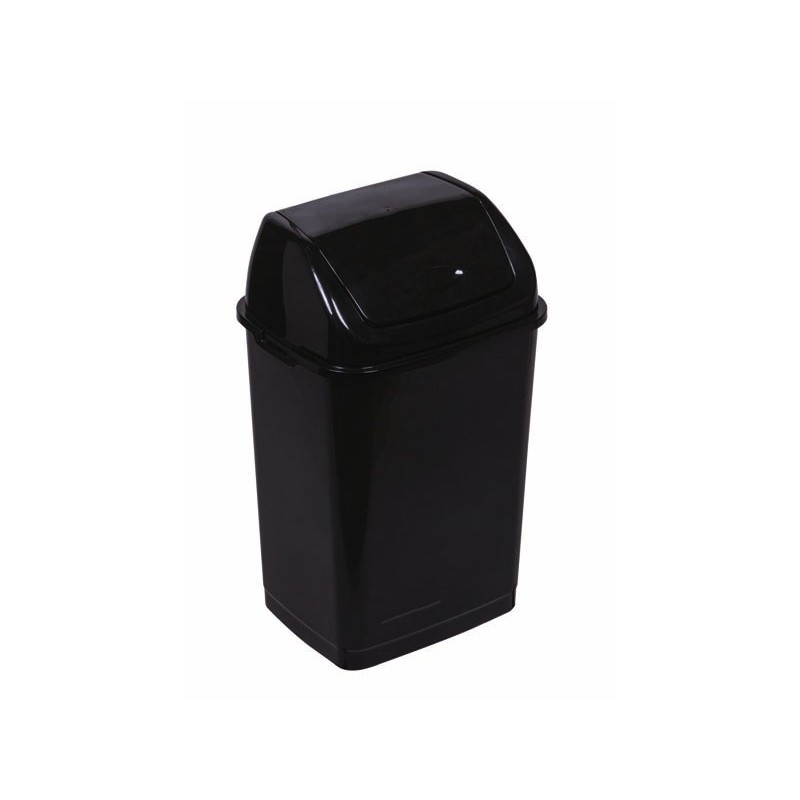 Pattumiera nera con coperchio basculante nero Medial Rif basic 360x290x560mm/35L 909536
