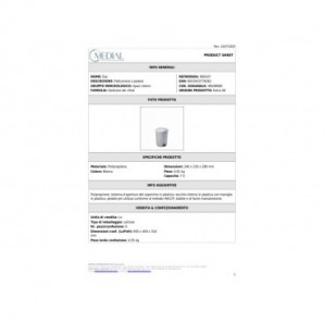 Pattumiera a pedale Medial Esa bianca 230x240x280mm/7L 909107