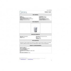 Pattumiera a pedale Medial Esa bianca 360x350x475mm/30L 909130