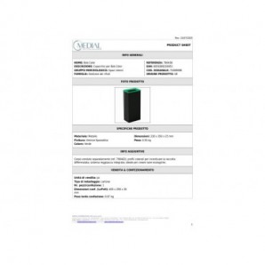 Coperchio per gettacarte Medial Bob color 355x235 mm verde 790438