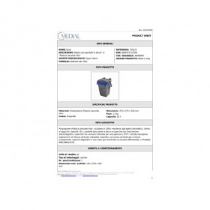 Bidone con sportello a becco in PP Medial Duck 35L grigio-blu 720115
