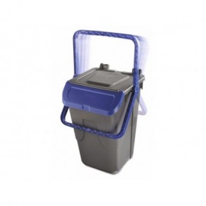 Bidone con sportello a becco in PP Medial Duck 35L grigio-blu 720115