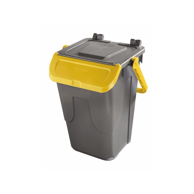 Bidone con sportello a becco in PP Medial Duck 35L grigio-giallo 720116