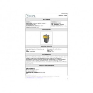 Bidone con sportello a becco in PP Medial Duck 35L grigio-giallo 720116