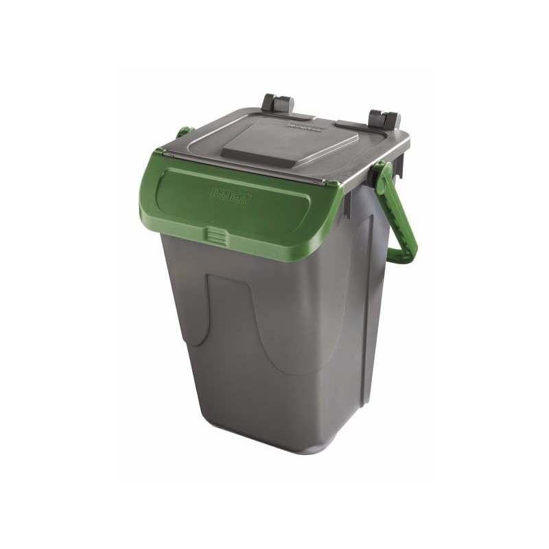 Bidone con sportello a becco in PP Medial Duck 35L grigio-verde 720118