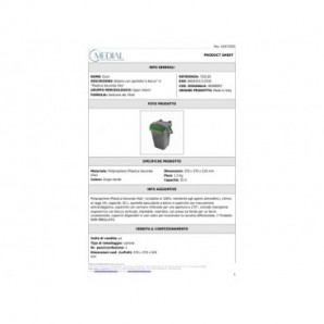 Bidone con sportello a becco in PP Medial Duck 35L grigio-verde 720118