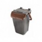 Bidone con sportello a becco in PP Medial Duck 35L grigio-marrone 720119