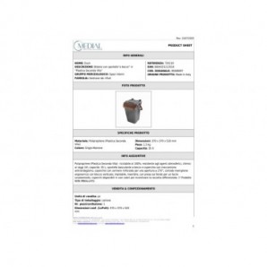 Bidone con sportello a becco in PP Medial Duck 35L grigio-marrone 720119