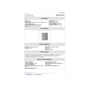 Distributore di carta asciugamani piegata a C e Z Medial Brinox 280x102x350mm - 105016
