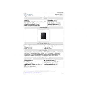Distributore di carta asciugamani piegata a C, Z e M Medial Noir 250x92x340mm - 104220