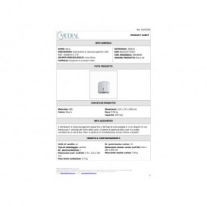 Distributore di carta asciugamani piegata a C e Z Medial Wave bianco 270x110x280mm - 908020
