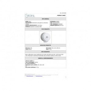 Distributore carta igienica a srotolamento centrale Medial Wave 215x150x240mm - 908006