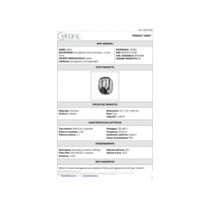 Asciugamani elettrici senza resistenza a cono d'aria Medial Zefiro 221x157x285mm alluminio cromato - 704361
