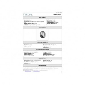 Asciugamani elettrici con resistenza a lama d'aria Medial Zefiro hot 221x157x285mm alluminio cromato - 704336