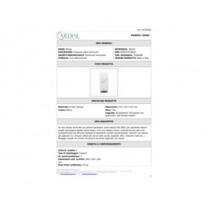 Dispenser porta assorbenti per l'igiene femminile Medial Milady bianco 170x135x415mm - 789101