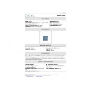 Distributore di carta asciugamani piegata a C, Z, M e V Medial Wave ² blu trasparente 270x130x280mm - 908121