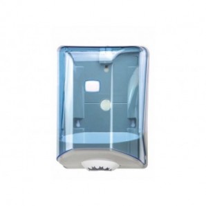 Distributore carta a srotolamento centrale Medial Wave blu trasparente 220x210x310mm - 908124