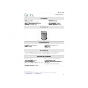 Pattumiera a pedale New bin basic 260x360 mm inox brillante 913120
