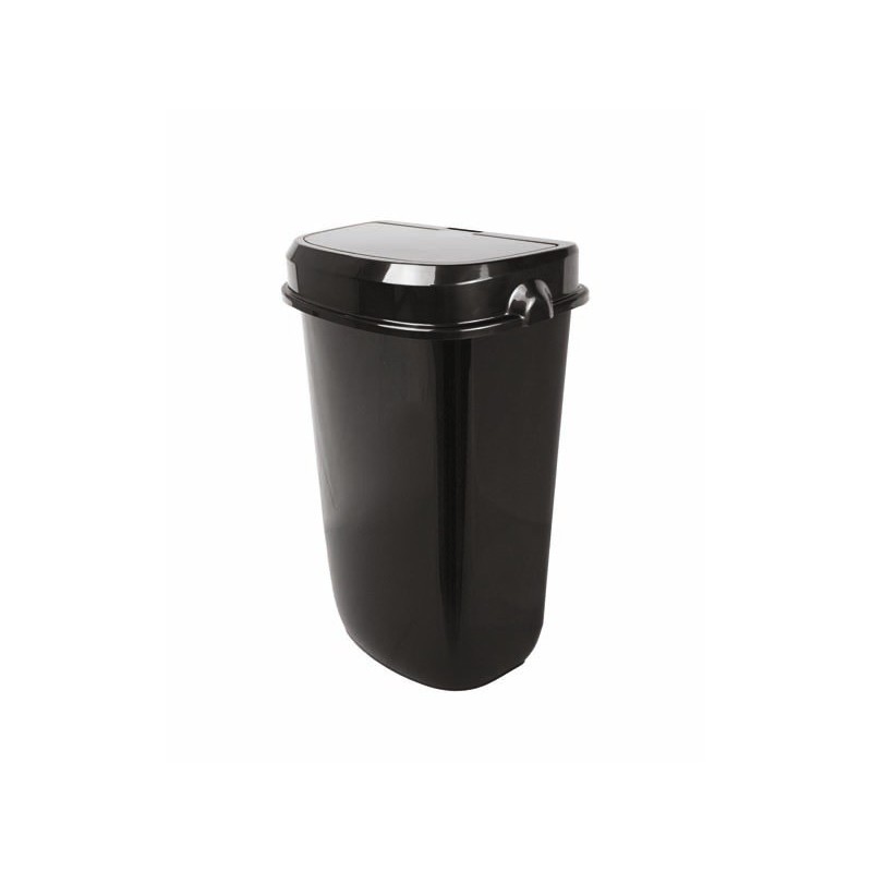 Cestino con coperchio ad imbocco automatico Medial Amélie 12 L 336x194x536mm nero - 111211