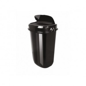 Cestino con coperchio ad imbocco automatico Medial Amélie 12 L 336x194x536mm nero - 111211