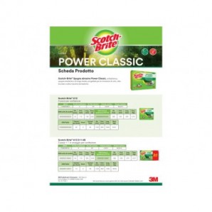 Spugna abrasiva Scotch-Brite® Power Classic antibatterica conf. 2+1 OMAGGIO 24x110x203 mm - 7100316712